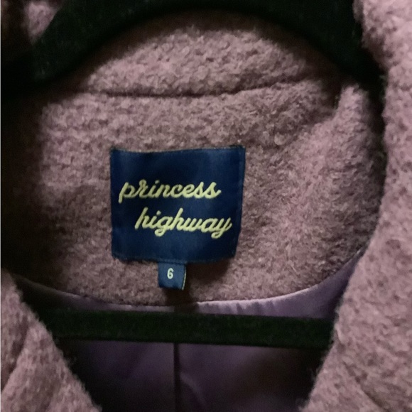 NWOT Princess Highway Millicent Double-Breasted Purple Wool Peacoat - Picture 3 of 11